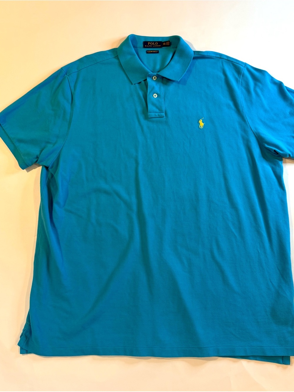 Polo Ralph Lauren Mens XXL Blue Custom Slim Fit Short Sleeve Polo Shirt